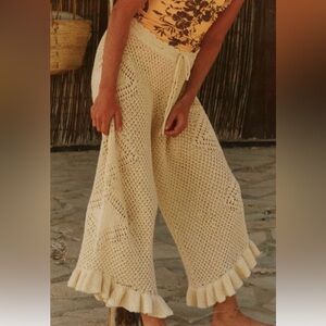 Free People Crochet Wide-Leg Pants